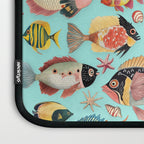 Whimsical Underwater World Multicolor Fish Pattern Turquoise Laptop Sleeve Gallery Image 3