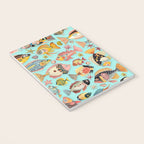 Whimsical Underwater World Multicolor Fish Pattern Turquoise Notebook Gallery Image 3