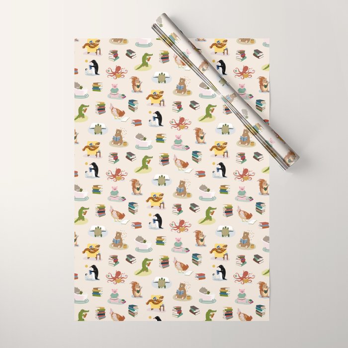 Animal Readers Wrapping Paper Gallery Image 1