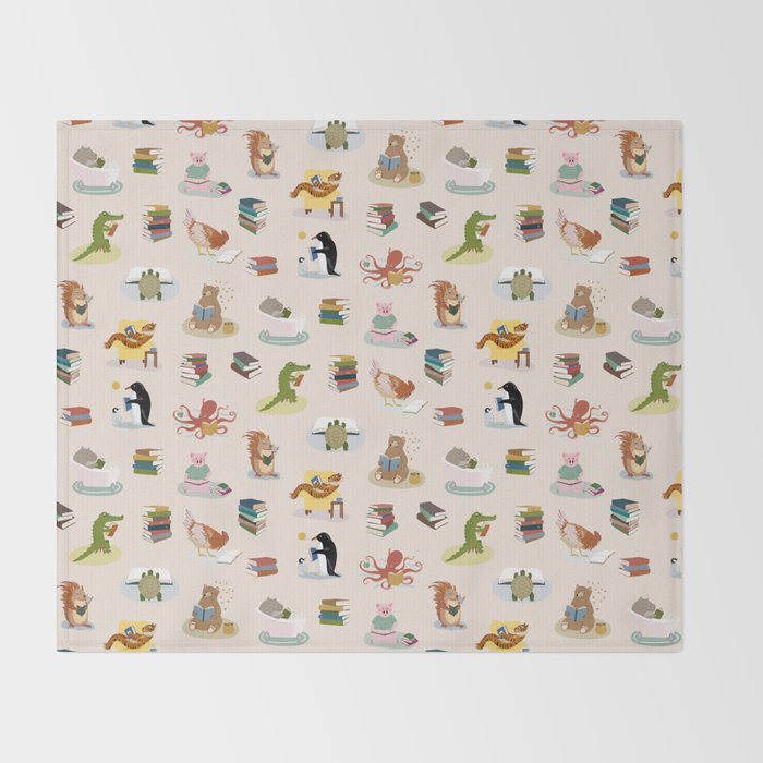 Animal Readers Throw Blanket Gallery Image 2
