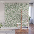 Organic Matter in Ivory and Green Wall Mural Gallery Image 1