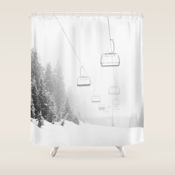 Ski Gondolas - Ski Lift Shower Curtain