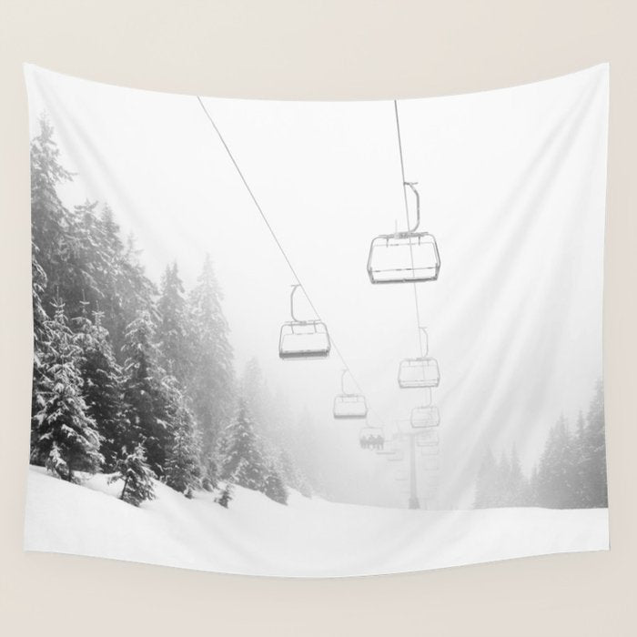 Ski Gondolas - Ski Lift Wall Tapestry Gallery Image 4