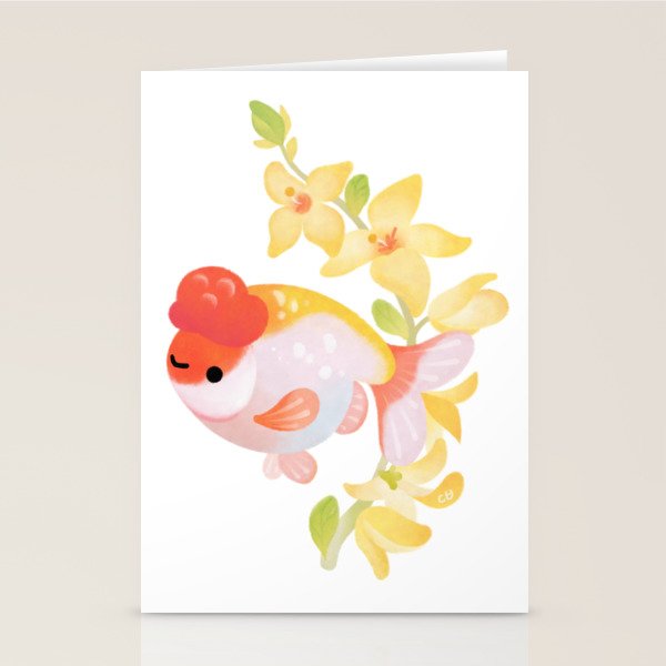 Ranchu and Forsythias Stationery Card Gallery Image 2