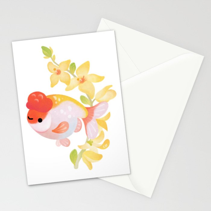 Ranchu and Forsythias Stationery Card Gallery Image 2
