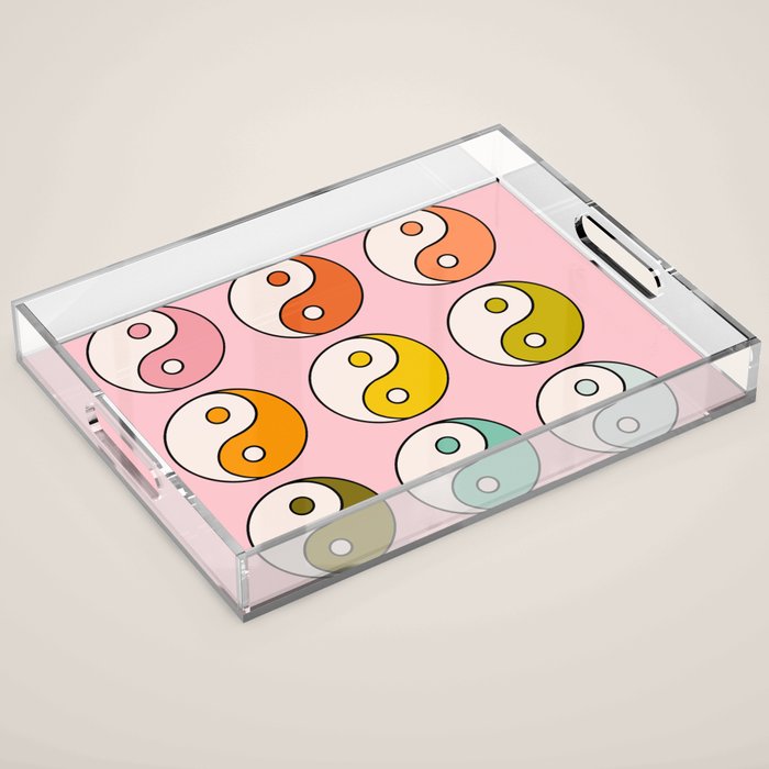 Rainbow Yin Yang Acrylic Tray Gallery Image 1