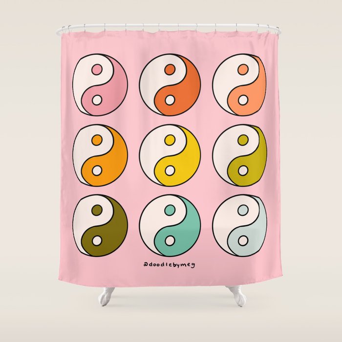 Rainbow Yin Yang Shower Curtain Gallery Image 1