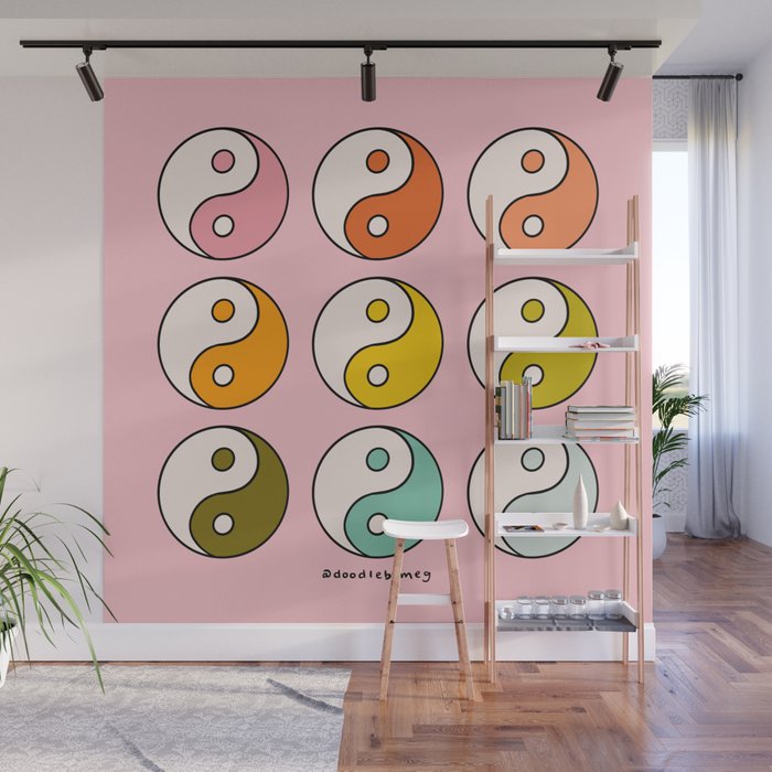 Rainbow Yin Yang Wall Mural Gallery Image 1