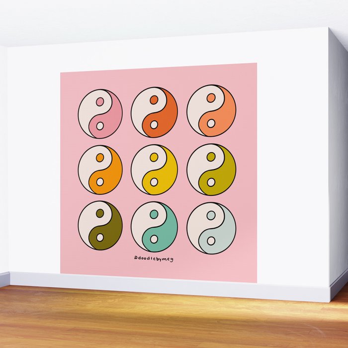 Rainbow Yin Yang Wall Mural Gallery Image 2