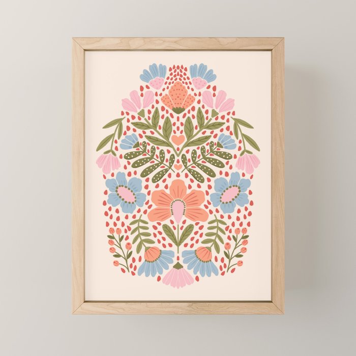 Spring Folksy Flower  Mini Art Print Gallery Image 1