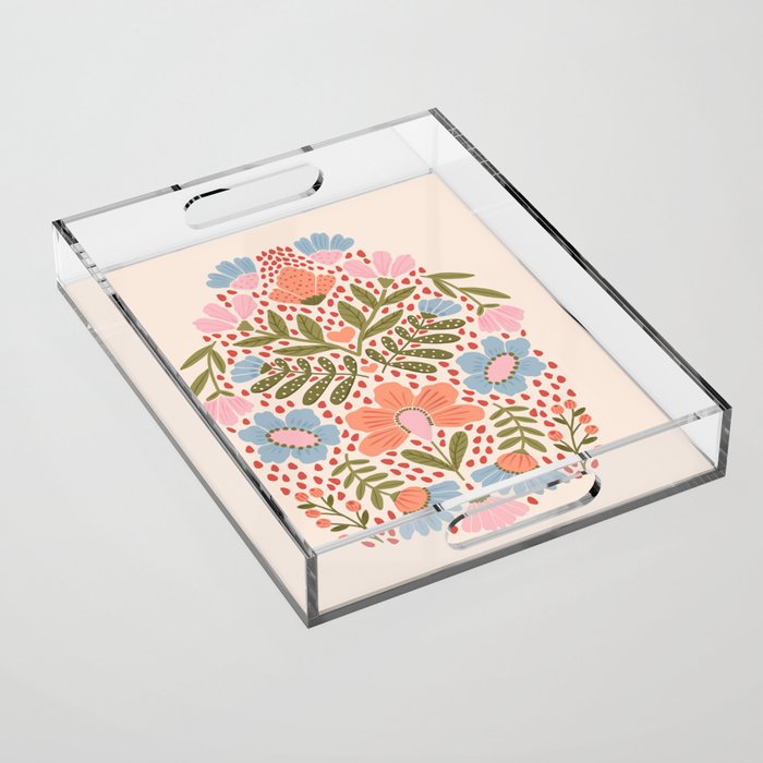 Spring Folksy Flower  Acrylic Tray Gallery Image 1