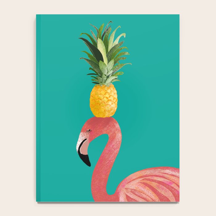 Flamingo Vibes |Tropical Pink Bird Pineapple on Head| Renee Davis Notebook Gallery Image 4
