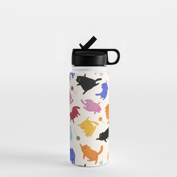 Rainbow Kittens Pattern Water Bottle Gallery Image 1