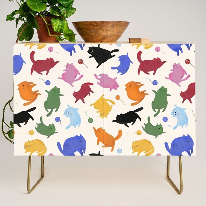 Rainbow Kittens Pattern Credenza Gallery Image 1