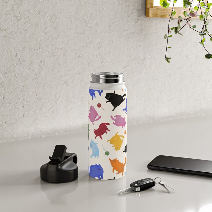 Rainbow Kittens Pattern Water Bottle Gallery Image 5