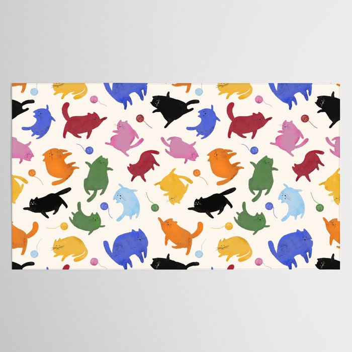 Rainbow Kittens Pattern Tablecloth Gallery Image 2