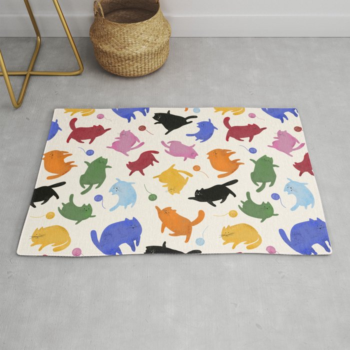 Rainbow Kittens Pattern Rug Gallery Image 1