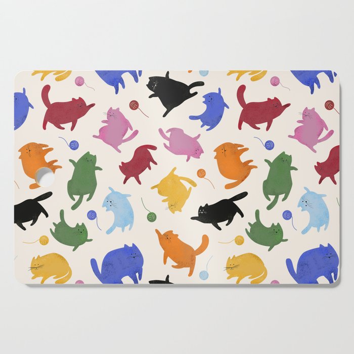 Rainbow Kittens Pattern Cutting Board Gallery Image 1