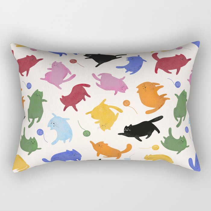 Rainbow Kittens Pattern Rectangular Pillow Gallery Image 2