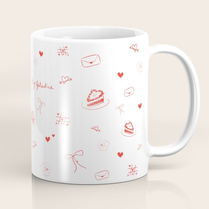 Galentine's Pattern Coffee Mug Gallery Image 1
