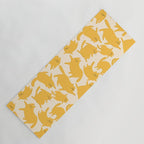 Yellow Silly Cats Pattern Yoga Mat Gallery Image 1