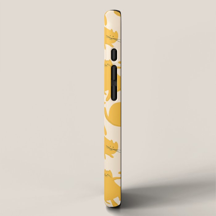 Yellow Silly Cats Pattern iPhone Case Gallery Image 2