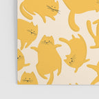 Yellow Silly Cats Pattern Poster Gallery Image 3
