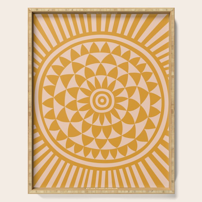 Geometric Yellow Sun  Serving Tray Gallery Image 1
