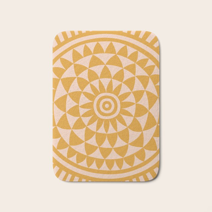 Geometric Yellow Sun  Bath Mat Gallery Image 1