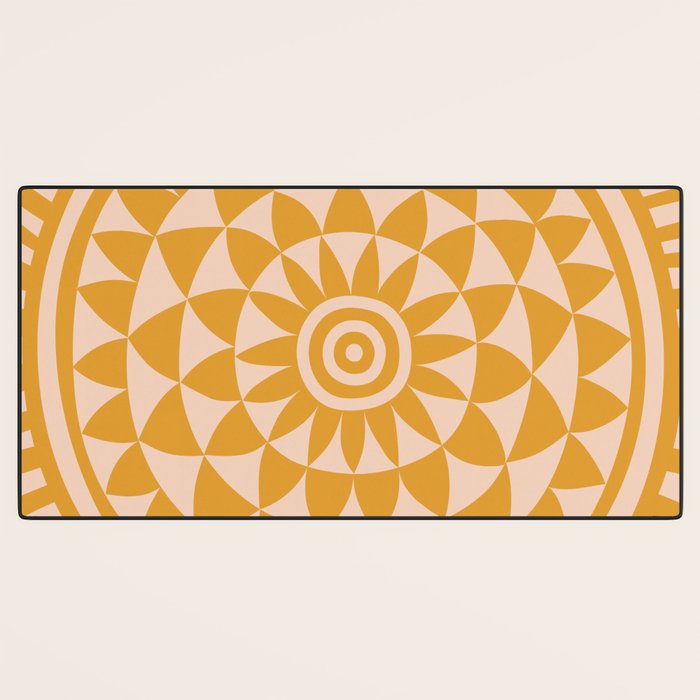 Geometric Yellow Sun  Desk Mat Gallery Image 3