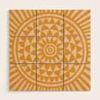 Geometric Yellow Sun  Wood Wall Art Gallery Image 1