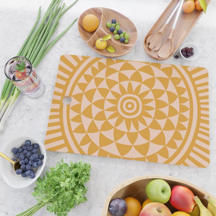 Geometric Yellow Sun  Cutting Board Gallery Image 2