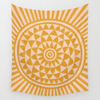 Geometric Yellow Sun  Wall Tapestry Gallery Image 4