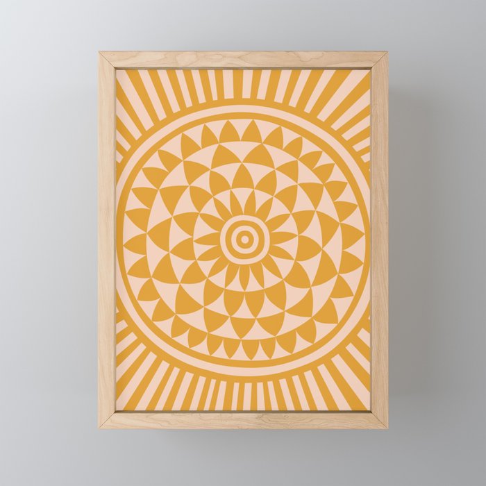 Geometric Yellow Sun  Mini Art Print Gallery Image 1