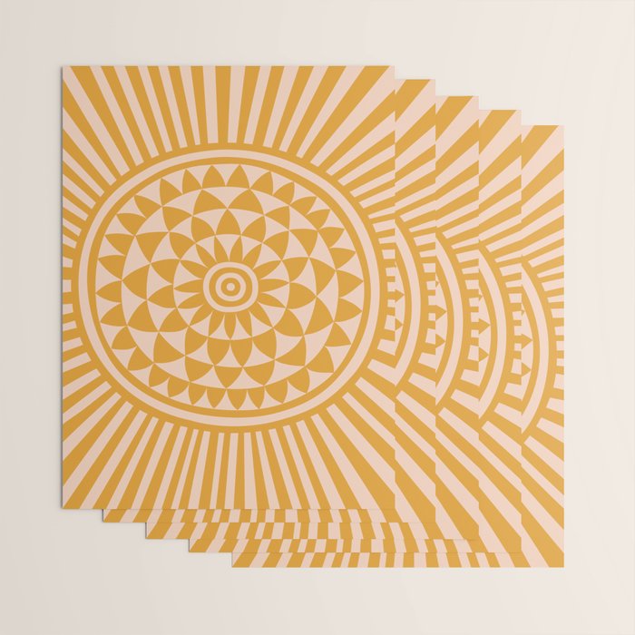 Geometric Yellow Sun  Wrapping Paper Gallery Image 3