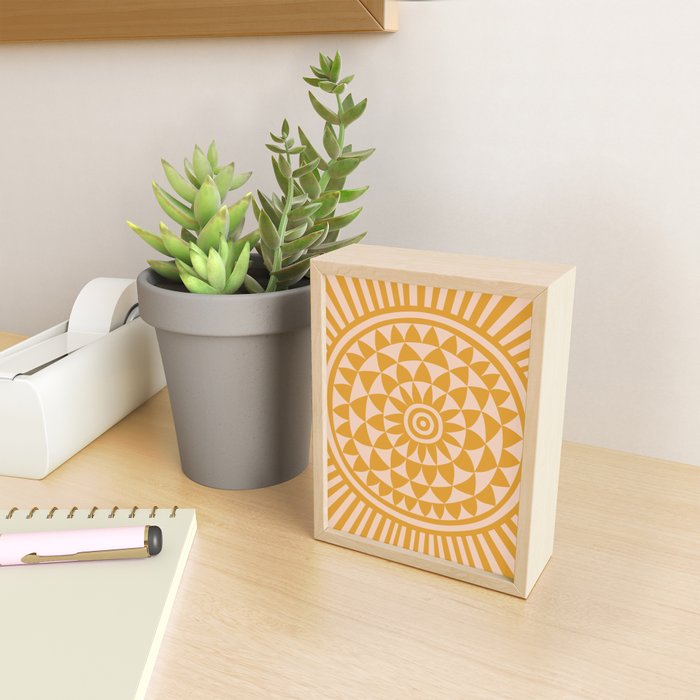 Geometric Yellow Sun  Mini Art Print Gallery Image 2