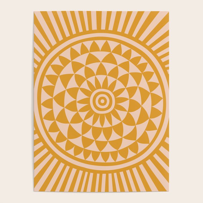 Geometric Yellow Sun  Poster Gallery Image 4
