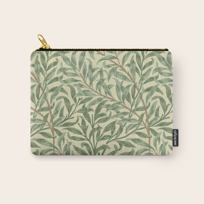 William Morris Willow Bough Green Cream Vintage Pattern Carry All Pouch Gallery Image 1