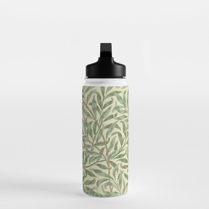 William Morris Willow Bough Green Cream Vintage Pattern Water Bottle Gallery Image 3