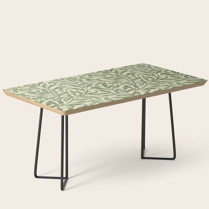 William Morris Willow Bough Green Cream Vintage Pattern Coffee Table Gallery Image 1