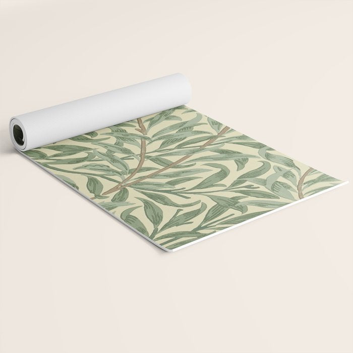 William Morris Willow Bough Green Cream Vintage Pattern Yoga Mat Gallery Image 2