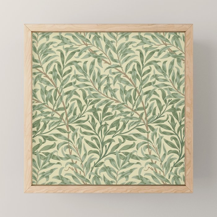 William Morris Willow Bough Green Cream Vintage Pattern Mini Art Print Gallery Image 1