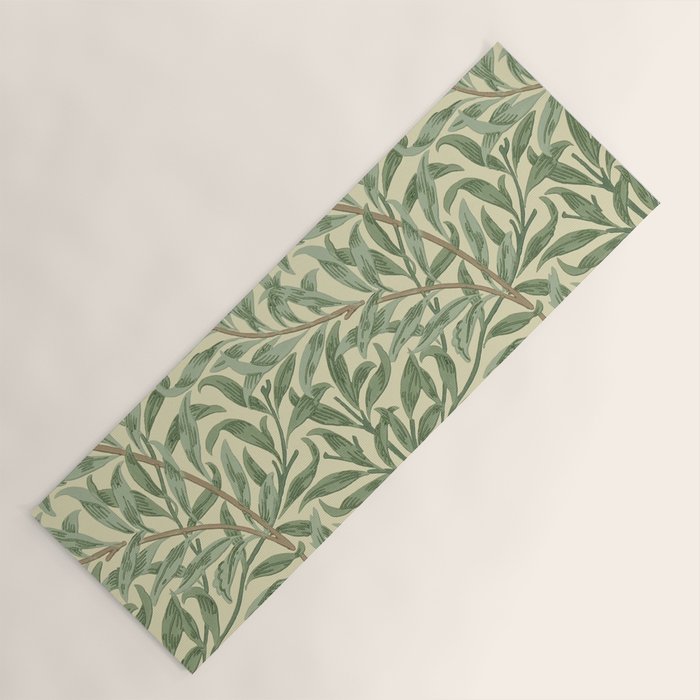 William Morris Willow Bough Green Cream Vintage Pattern Yoga Mat Gallery Image 1