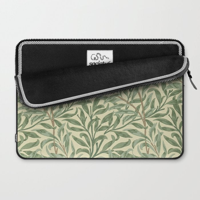 William Morris Willow Bough Green Cream Vintage Pattern Laptop Sleeve Gallery Image 2