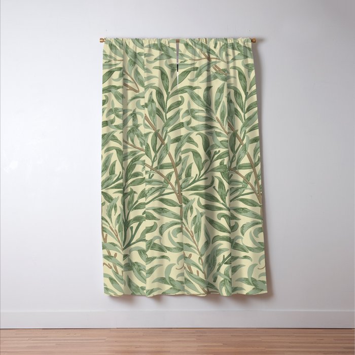 William Morris Willow Bough Green Cream Vintage Pattern Window Curtain Gallery Image 3