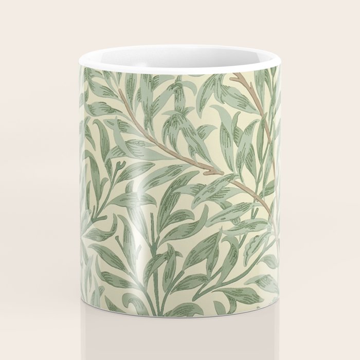 William Morris Willow Bough Green Cream Vintage Pattern Coffee Mug Gallery Image 4