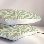 William Morris Willow Bough Green Cream Vintage Pattern Pillow Sham Gallery Image 3