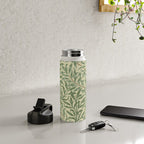 William Morris Willow Bough Green Cream Vintage Pattern Water Bottle Gallery Image 4