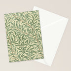 William Morris Willow Bough Green Cream Vintage Pattern Stationery Card Gallery Image 2