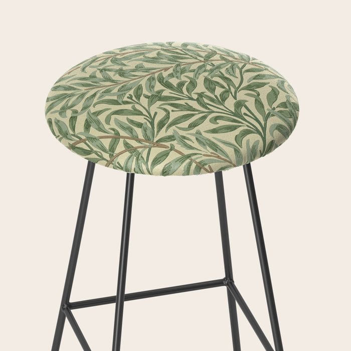 William Morris Willow Bough Green Cream Vintage Pattern Stool Gallery Image 2